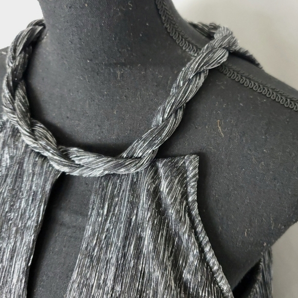 Ella Moss Cerine Cocktail Popover Halter Metallic Tiered Party Dress Size Medium - Picture 10 of 14